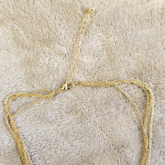 Golden‎ Layered Necklace Set Cross Pearl Butterfly Feather Charm Pendant Fashion - Picture 4 of 7